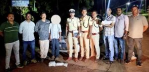 ಪೊಲೀಸರ ಮಿಂಚಿನ ದಾಳಿ; ಕಾರಿನಲ್ಲಿ ಗಾಂಜಾ ಸಾಗಿಸುತ್ತಿದ್ದ ಹಳೇ ಖದೀಮ ಅರೆಸ್ಟ್!