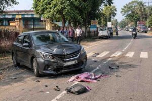 ರಾಷ್ಟ್ರೀಯ ಹೆದ್ದಾರಿಯಲ್ಲಿ ಅಪಘಾತ: ಕಾರು ಡಿಕ್ಕಿಯಾಗಿ ವೃದ್ಧೆ ಸಾ*ವು!