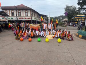 ತಮಿಳುನಾಡಿಗೆ ಕಾವೇರಿ ನೀರು ಬಿಡದಂತೆ ಆಗ್ರಹಿಸಿ ಕರವೇಯಿಂದ ಪ್ರತಿಭಟನೆ